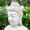 Glitzhome® 22.75" White MGO Meditating Buddha Statue